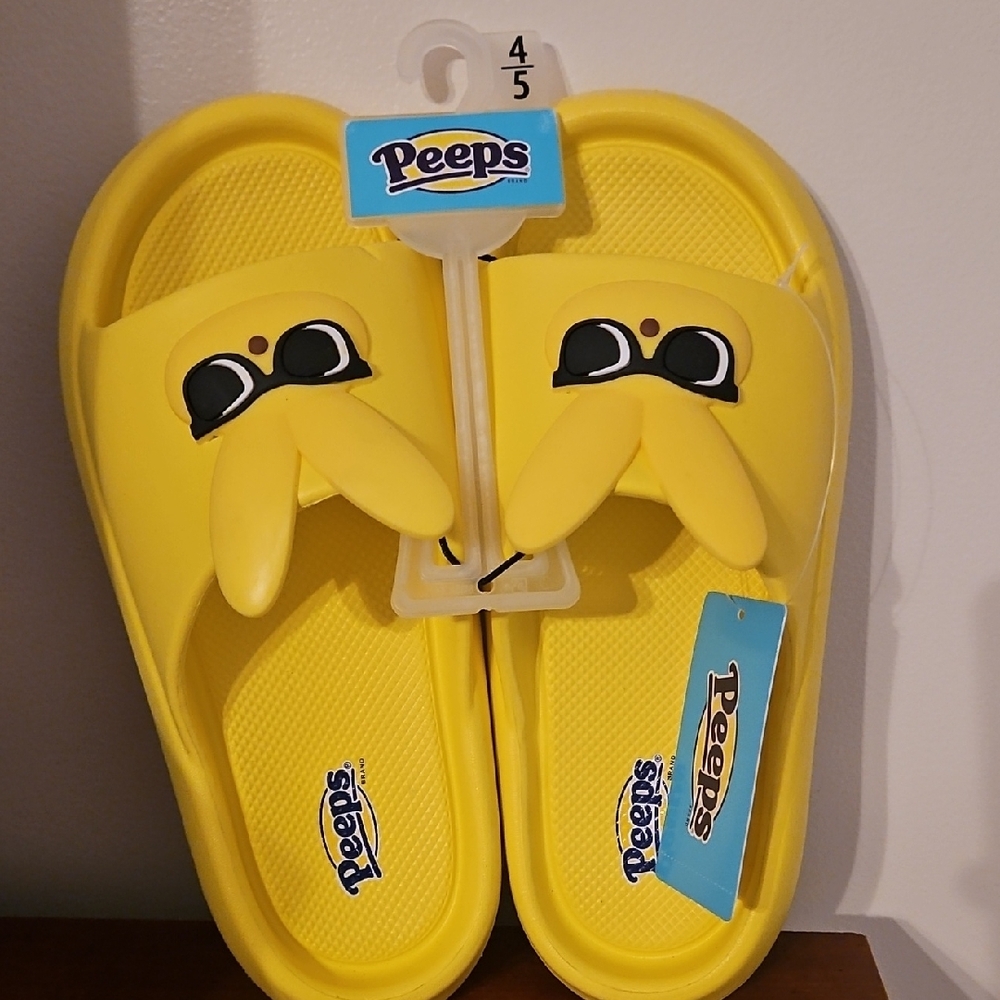 Peeps Yellow Slide Sandals